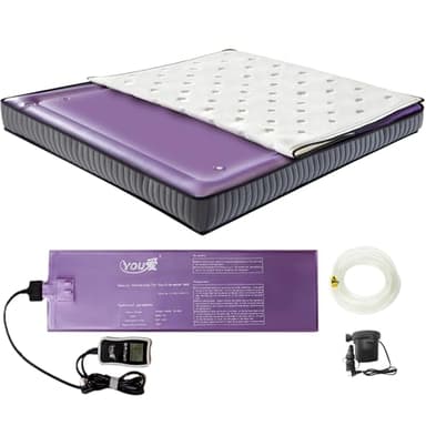 Youaide Free Flow Full Wave Waterbed Mattress - Queen, Purple, PVC, Waterbed Mattress, Plush, 60 * 80