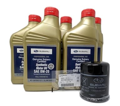 Subaru Forester Outback Impreza Ascent Legacy Crosstrek Oil Change Kit - Filter - Gasket - & 5 Qts Synthetic Motor Oil SAE 0W-20