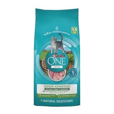 Purina ONE Natural, Low Fat, Weight Control, Indoor Dry Cat Food, +Plus Indoor Advantage - 3.5 lb. Bag