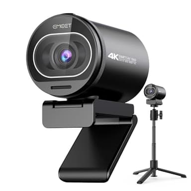 EMEET S600 4K Webcam with Tripod for Streaming - Sony 1/2.55'' Sensor, PDAF Autofocus, 1080P@60FPS, 2 Noise Reduction Mics, Built-in Privacy Cover, 73° FOV, Streaming Webcam for Product/Game/Beauty
