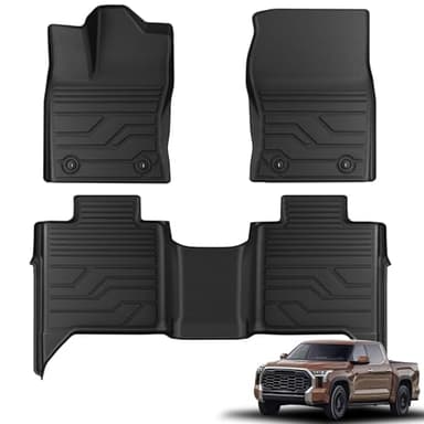 KARPAL Floor Mats Fit for Toyota Tundra 2022-2026 CrewMax Cab, Custom Fit All Weather TPE Floor Liners, 1st & 2nd Row, Tundra SR/SR5/TRD PRO/Limited/Platinum/Castone Accessories