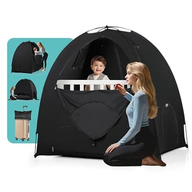 Blackout Tent for Pack and Play - Sleep Pod with Light-Blocking - Portable Pack N Play Blackout Cover for Travel Crib/Mini Crib/Palyards