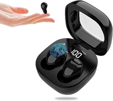 Mudtun Invisible Sleep Earbuds, Smallest Sleep Headphones for Side Sleepers Low Profile Micro Tiny Discreet Hidden Earbuds for Work, Wireless Mini IPX5 Waterproof for Small Ear Canals, DeepBlack