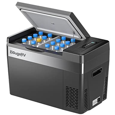 BougeRV 12 Volt Refrigerator 12V Car Fridge 30 Quart Portable Freezer Compressor Cooler Compressor Freezer, 12/24V DC 110~240V AC, -8℉~50℉ for Truck RV SUV (Black)