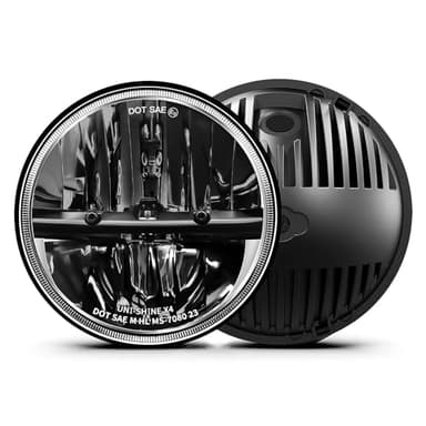 UNI-SHINE 2PCS 7-Inch LED Headlights - DOT Approved, Hi/Lo Beam, Compatible with Jeep Wrangler, Chevy, and Miata - Plug and Play