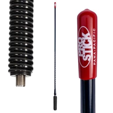 Prostick 2 Foot Fiberglass 1000 Watt Black CB Radio Antenna with Heavy Duty Black Stainless Steel Spring.