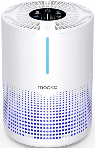 Air Purifiers for Bedroom Home 430 Sq.Ft, MOOKA H13 HEPA Filter Small Portable Air Purifier with USB Cable Fragrance Sponge for Smokers Pollen Pets Dust Odors, Desktop Air Cleaner for Car RV, M01