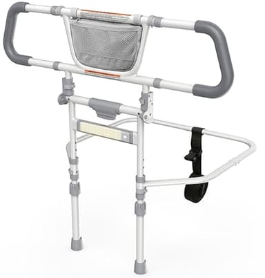 Packve Foldable Bed Rails for Elderly Adults Safety - Bed Side Assist Rail for Seniors with Extendable Guard Rails & Storage Bag, Adjustable Height Bedrails for Queen King Full Size Bed