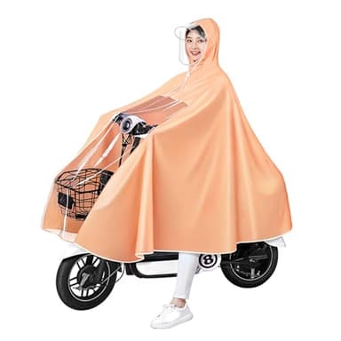 Fockety Rain Poncho, Reusable All Round Electric Scooter Rain Poncho PVC Light and Portable Rain Coat for Adults, Bike, Electric Scooter