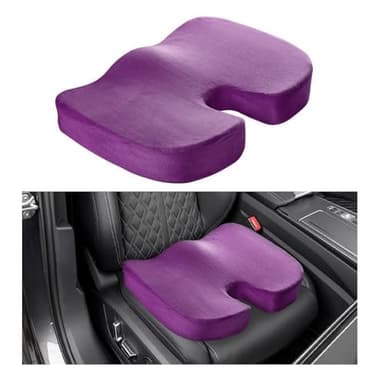 Ohleats Memory Foam Seat Chair Cushion, Comfortable Auto Cushions for Long Periods of Sitting, Pregnancy Car Seat Cushion for Back, Coccyx & Sacrum Pain Relief, Car Accessories (Purple)
