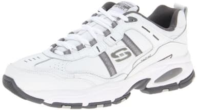 Skechers Men's Vigor 2.0 Serpentine, White/Charcoal, 10.5 Wide