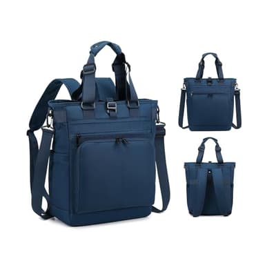 mygreen Anti Theft Travel Backpack Purse Convertible Tote Bag Crossbody Casual Backpack for 15.6" Laptop, Unisex Laptop Tote Shoulder Bag with Multiple Pockets for Work Travel Gym Blue