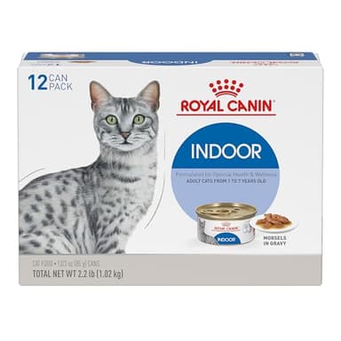 Royal Canin Feline Health Nutrition Indoor Adult Morsels in Gravy Cat Food, 3 oz (Pack of 12)