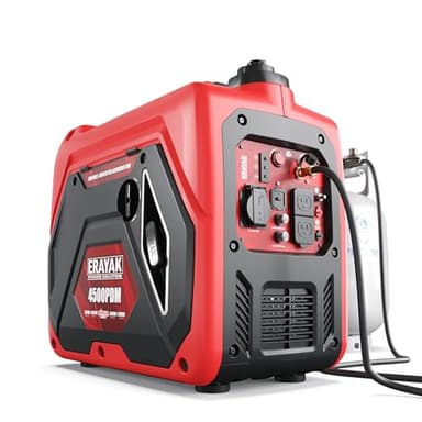 ERAYAK 4500W Dual-Fuel Portable Inverter Generator for Home Use, Camping Outdoor, 30A RV Ready, Auto Switch, Gas and Propane Powered, EPA, CO Sensor, Parallel Ready, Campact Design