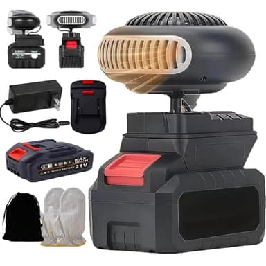 2026 New Battery Operated Heater, Battery Powered Heater, 1500mah Rechargeable Space Heater with Anti-Tilt, Dual USB, Quiet Long Heating, Portable for Car/Camping, Indoor Use (5 batteries)