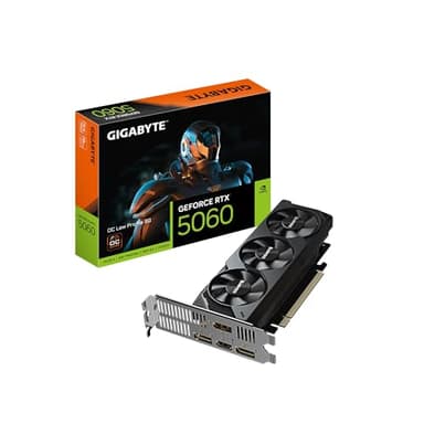 GIGABYTE GeForce RTX 5060 OC Low Profile 8G Graphics Card, by NVIDIA, 8GB 128-bit GDDR7, PCIe 5.0, Supports up to 4 displays, DisplayPort & HDMI - Video Output Interface, GV-N5060OC-8GL Video Card