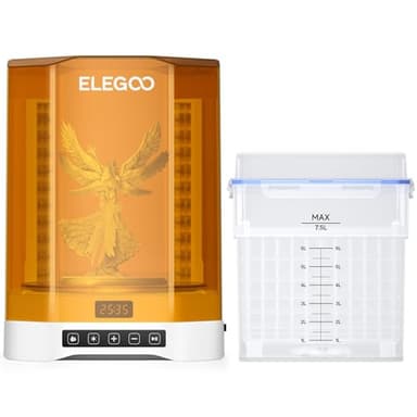 ELEGOO Mercury Plus V3.0 Wash and Cure Station, 7.5 L Large Capacity, Compatible with Mars Saturn Photon Halot MSLA LCD DLP 3D Printers, Washing Size of 9.05"×5.31”×10.24“