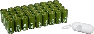 Amazon Basics Dog Poop Bags with Dispenser, 540 Count, Enhanced for Guaranteed Leakproof, Unscented, Includes Leash Clip