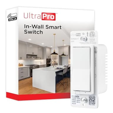 UltraPro 800 Series Z-Wave On/Off Switch, Long Range 800LR, Direct 3-Way (No Add-On Switch Needed), Smart Hub Required, Compatible with Alexa, Google Home, 76601