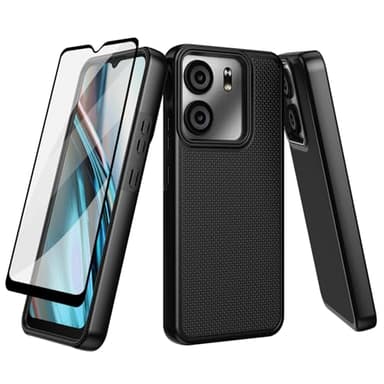 Ailiber for BLU View 5 B160V Case, BLU View 5 Phone Case, with Screen Protector, Dual Layer Shockproof Protective, Silicone Bumper Non Slip Back, Heavy Duty Rugged Cell Phone Cover-Black