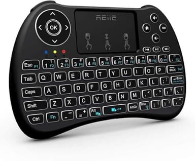 (Backlit Version)REIIE H9+ Mini Keyboard,2.4GHz Wireless Mini Handheld Smart TV Remote Keyboard with Touchpad for PC,Raspberry Pi 2, Pad, Smart TV, Android TV Box, Windows 7 8 10（Not Suport Bluetooth）