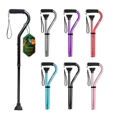 BeneCane Walking Cane for Men & Women Adjustable Cane with Offset Soft Cushioned Handle -Portable Lightweight Sturdy Mobility Walker Aid for Elderly, Seniors Collapsible Cane