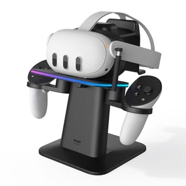 KIWI design Charging Dock for Meta Quest 3S, Quest 3, Quest 2 or Quest Pro, Vertical Charging Stand, Accessories Made for Meta