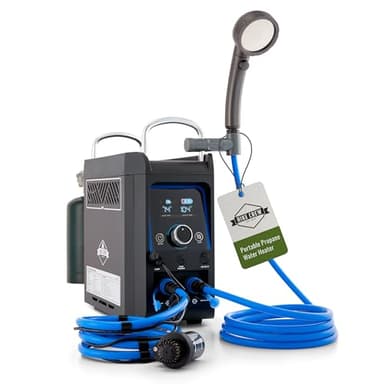Hike Crew Propane Water Heater & Shower Pump | Rechargeable Portable Outdoor Water System w/Shower Head Attachment for Instant Hot Water While Camping, Hiking, Glamping & Vacationing