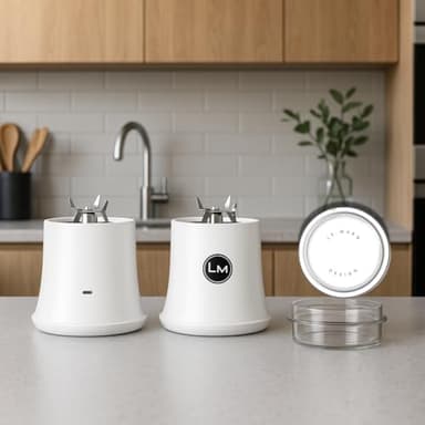 Personal Portable Blender for BALL Mason Jar, Blender Attachment Designed for wide mouth jars by Le Marq Design.