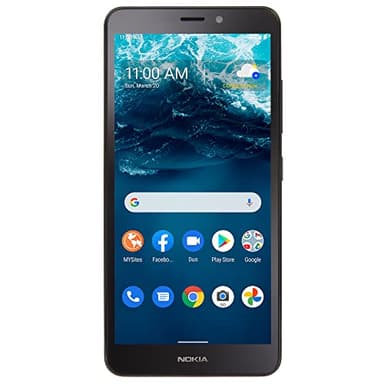 total wireless Nokia C100 4G LTE Prepaid Smartphone (Locked) - 32GB - Black - Sim Card Included - CDMA