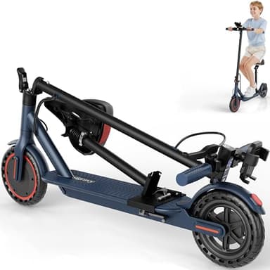 Electric Scooter for Adults with Seat, 350W Folding Lightweight Commuter E Scooter, 8.5" Solid Tires, 16 MPH, 21 Mile Range, Dual Brake, Cruise Control, APP Control for Teens, Phone Holder