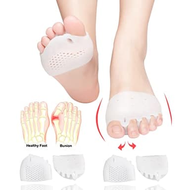 Metatarsal Pads, Gel Toe Separators, Bunion Corrector Cushion, Toe Spacers, Ball of Foot Cushions, Soft&Breathable, Idea for Mortons Neuroma, Blisters, Diabetic Feet, Hammer Toe, Rapid Pain Relief