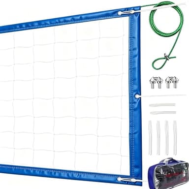 Professional Volleyball Net Outdoor Heavy Duty, Upgraded for Durability and Weatherproof, High Strength Steel Cable Reinforced Bezel, for Backyard Beach Pool Outdoor Indoor, Regulation 32x3FT