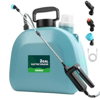 SideKing Battery Powered Sprayer 2 Gallon, 7.4V Powful Electric Pump Sprayer in Lawn and Garden with 32'' Wand, Backpack Weed Sprayer for Yard, Fertilizer