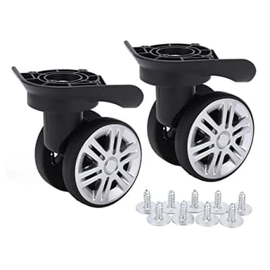 1 Pair Luggage Suitcase Wheels, Trunk Wheels, Luggage Wheel Spare Part Universal Wheel Replacement Luggage Suitcase Wheels for Luggage Suitcase Trolley, Mute Double Row Wheels