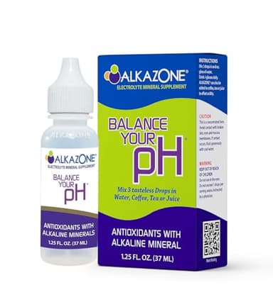 Alkazone Balance Your pH, Antioxidants Alkaline Mineral Drops, Single 1.25 Oz Pack, Portable, Yields 10 Gallons of alkaline, antioxidant Water, Unflavored, pH Balance, Hydration