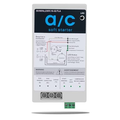 eshcol Soft Start Kit for Home Air Conditioner 16-32A, Ac Soft Start Kit for 4-7 Ton Ac Unit Fit for HVAC, Generators, Utility Power, Easy DIY Install Reduces Start-Up Current by 70%, 230v