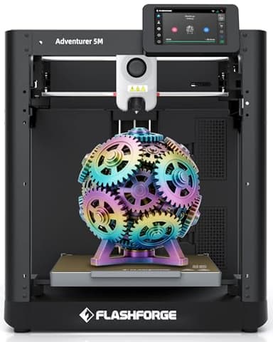 FLASHFORGE Adventurer 5M 3D Printer,600mm/s Max Speed Core XY 3D Printers with Auto Leveling,280°C Direct Extruder,3s Quick Swap Nozzle,Dual-Sided PEI Platform,DIY AD5M Enclosure,for Kids,Beginners