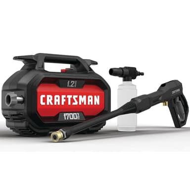 CRAFTSMAN Electric Pressure Washer, Cold Water, Lightweight Corded Power Washer for Cars, Driveways, Patio and Garage, Powerful 1700-PSI, 1.2-GPM, Compact, Easy to Use (CMEPW1700)