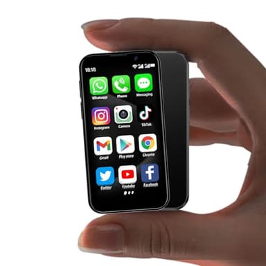 BLKE Max Mini Phone Unlocked World's Smallest 3.0" HD Touch Screen Mini Smartphone Android Compact Mobile Phone for Kids &Students Cell Phone wih Quad-Core Dual SIM Face lD2GB+16GB Black