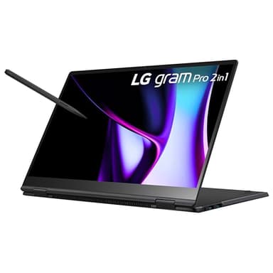 LG gram Pro 16-inch OLED 2in1 Thin and Lightweight Laptop, Intel Evo Edition - AI-enabled Intel Core Ultra 7 Processor, Windows 11 Home, 32GB RAM, 2 TB SSD, VRR OLED Touch Display, Black
