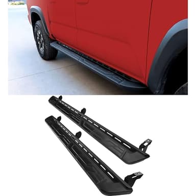 Dermon 7 Inch Running Boards Compatible with 2005-2023 Toyota Tacoma Double Cab Crew Cab 4-Door Side Steps Nerf Bars 600Lbs Heavy Duty Manganese Steel + ABS Black