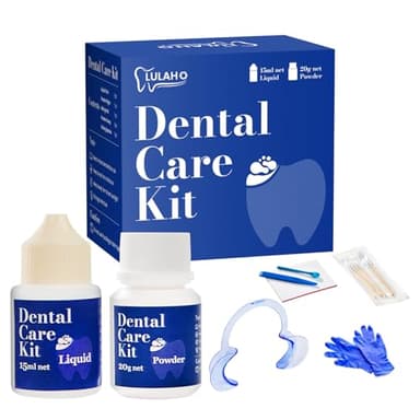 Tooth Repair Kit,Zinc Oxide Eugenol - Dental Cement,Cavity Filler for Teeth,for Crowns & Bridges Filling,Dental Glue,Provide Video tutorials 2pcs