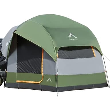 GoHimal SUV Tent for Camping, Waterproof PU3000mm Spacious Double Layer Design for 5-8 Person, Includes Rainfly and Storage Bag, 8FT L x 8FT W x 7.2FT H Green