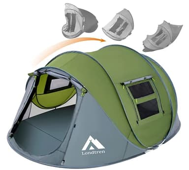 Pop Up Tents for Camping 4 Person Waterproof Military Popup Tent Camping Easy Up Camping Tents Instant Pop Up Tent Big Green