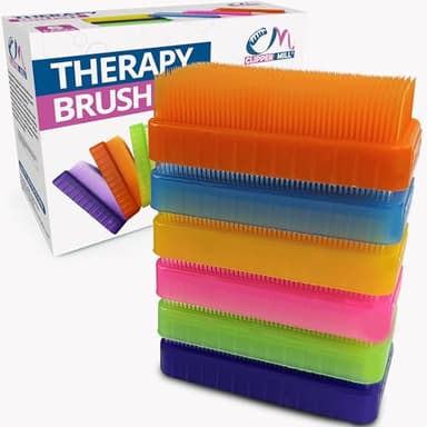 Wilbarger Method Therapy Sensory Brush Occupational & Therapressure Brush for Calming, Stimulating, and Sensory Brushing – Use as Part of The Wilbarger Brushing Protocol, Colored, 6 Count (Pack of 1)