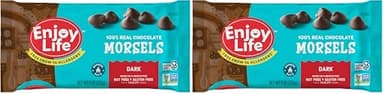Enjoy Life Baking Dark Chocolate Morsels, DairyFree, Soy Free, NutFree, Non GMO, GlutenFree, Vegan Chocolate Chips, 9 oz bag (Pack of 2)