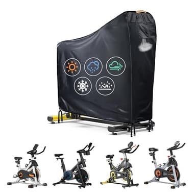 Stationary Bike Cover Waterproof Outdoor，Upright Exercise Bike Cover with Air Vent,Waterproof Strip,4 Windproof Buckles,All Weather Large Cover for Peloton Bike,Suitable for Peloton Bike+ and Schwinn