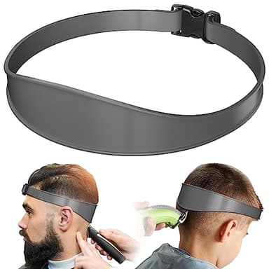 AOMGD Adjustable Hair Trimming Guide and Neckline Shaving Template,DIY Self Haircutting System, Shaving and Keeping a Clean and Straight Neck Hairline,Easy Use Tool Soft Portable (Grey)