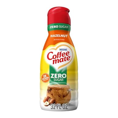 Coffee mate Hazelnut Flavored Coffee Creamer, Zero Sugar, Gluten Free, Liquid Creamer, 63 Servings
